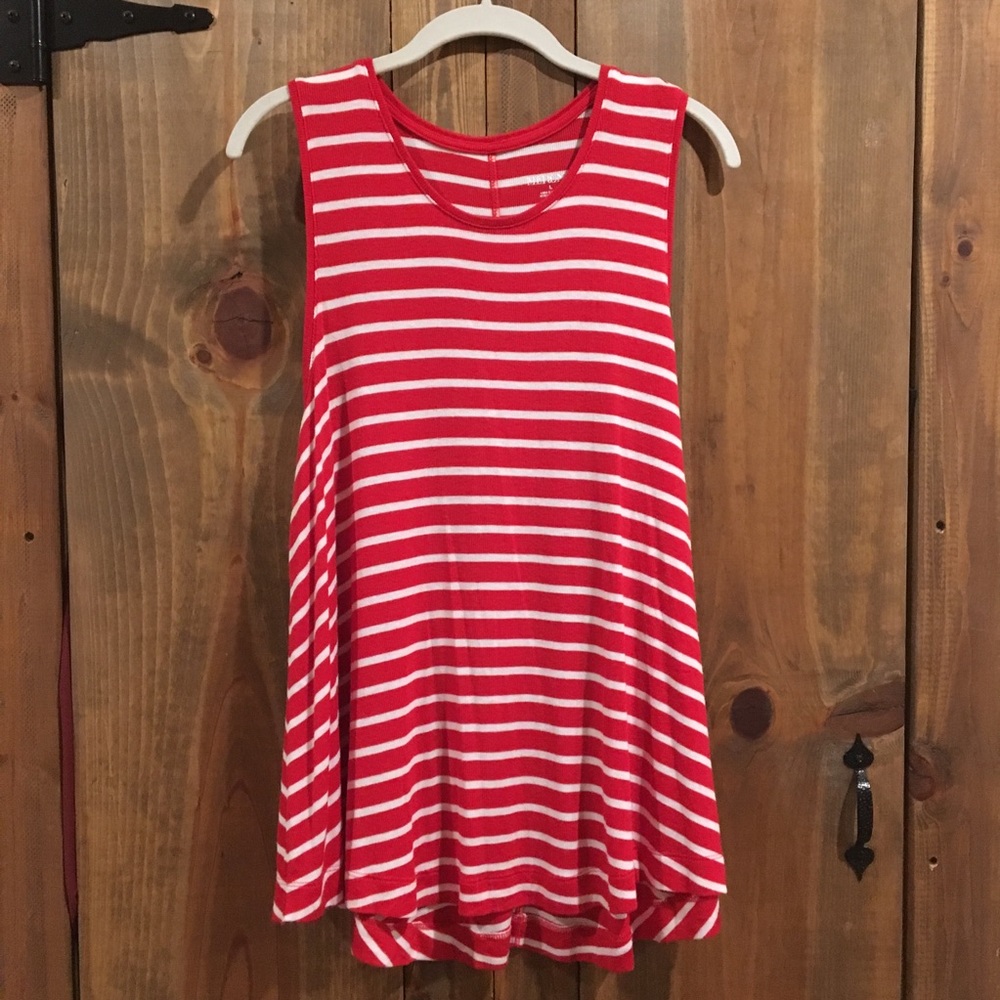 Red and white striped tank top